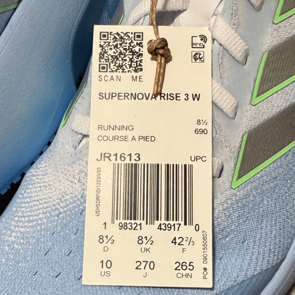 adidas Light Blue, White & Silver Road Running Shoes - Picture 2 of 5